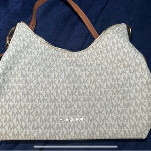 Michael Kors Cream and Tan Crossbody Bag